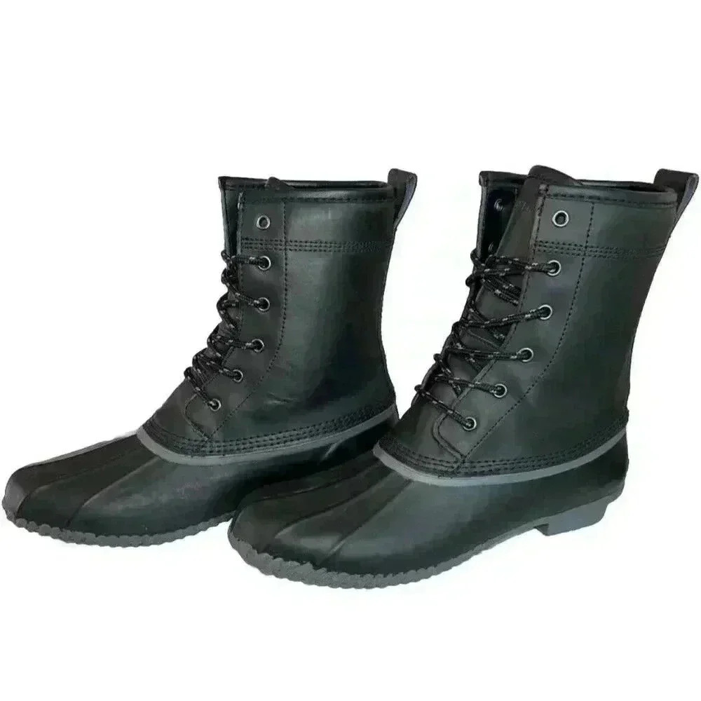 Lands' End Women's Size 9.5 B Duck Rain Boot Black - Picture 3 of 7